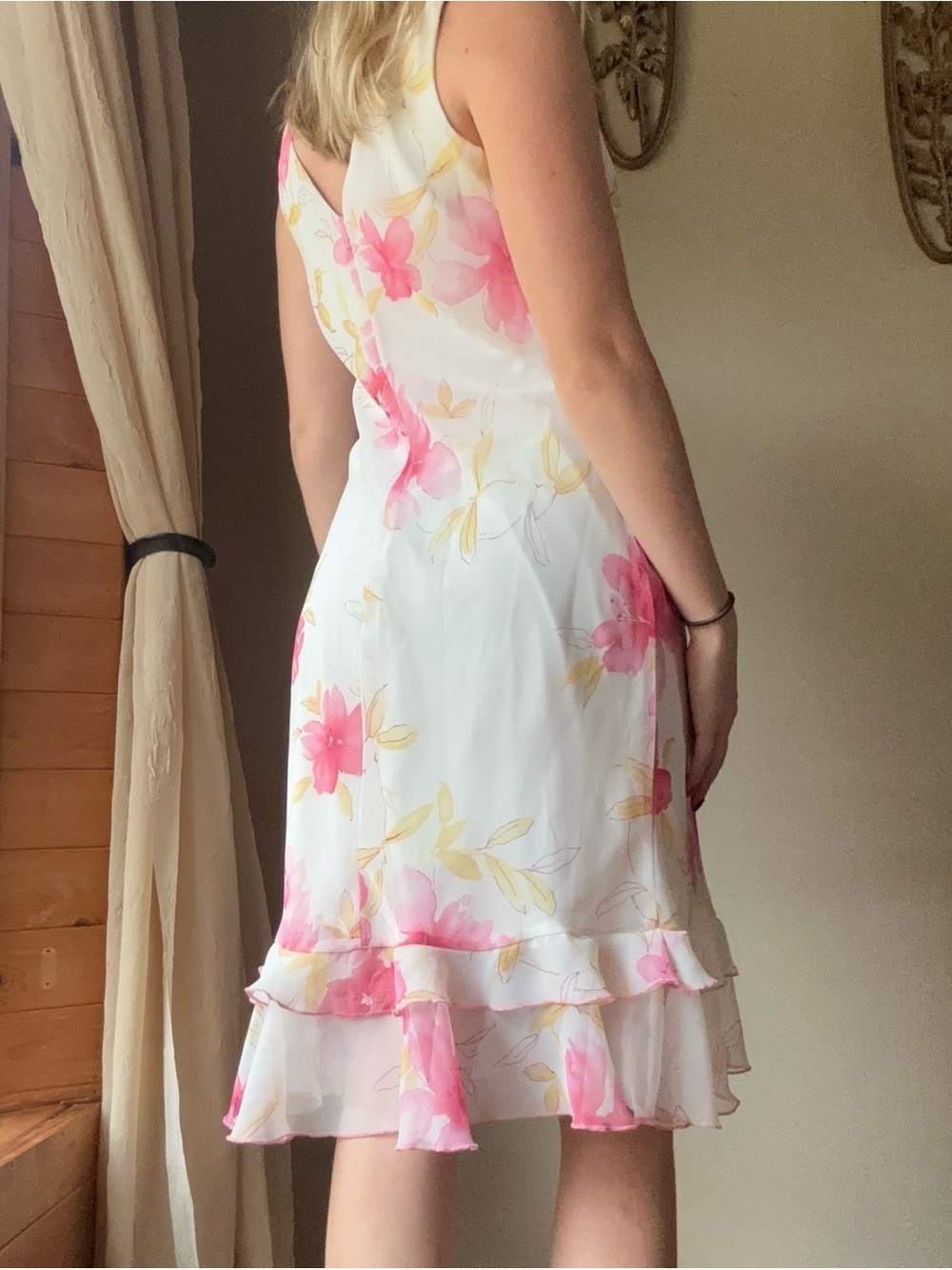 Studio Y Floral Ruffle V-Neck Midi Dress - Picture 7 of 7